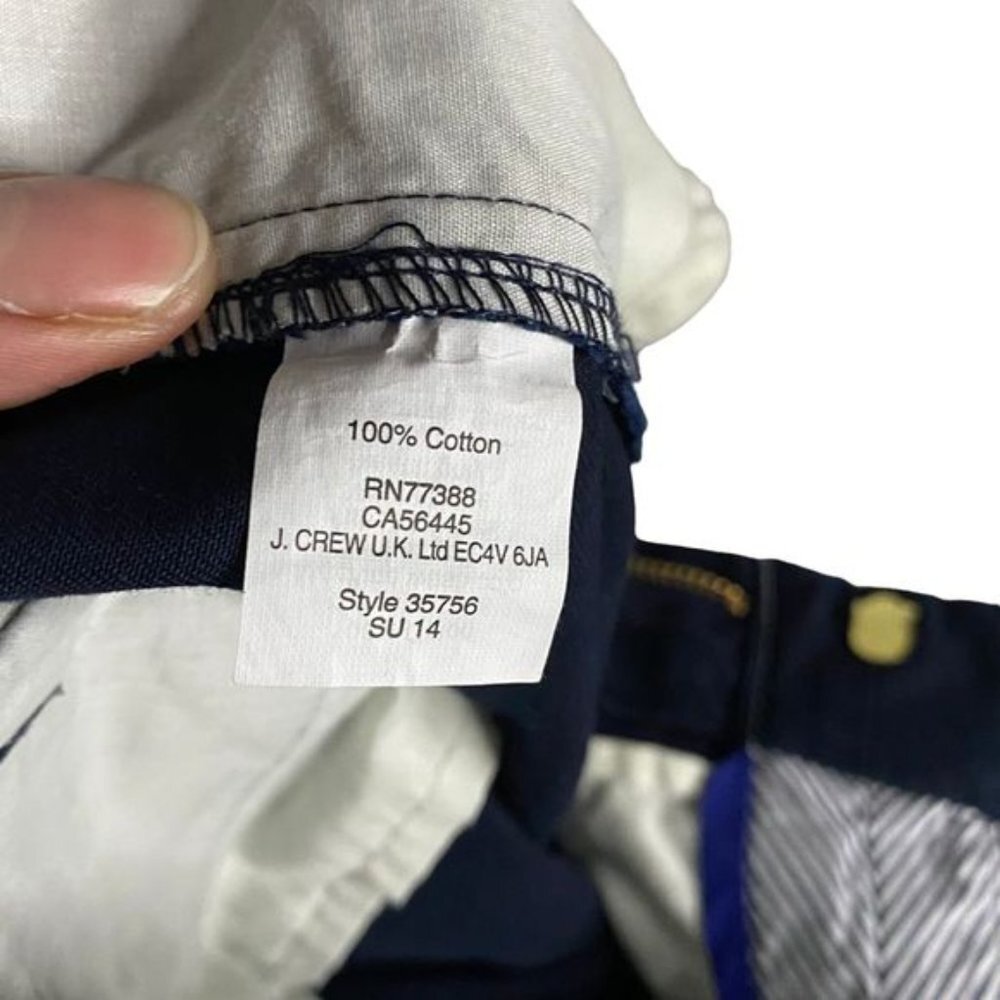 J. Crew Women's Navy Chino Midi Shorts - Picture 7 of 8